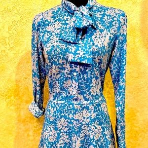 Michael Kors Linen Skirt & Set-Bow Tie Blouse & Skirt